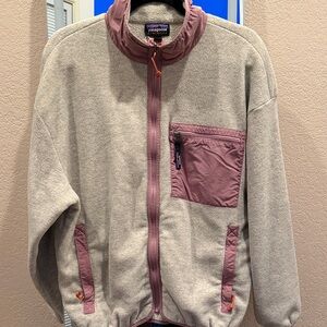 Patagonia Cream and Pink Fleece Jacket